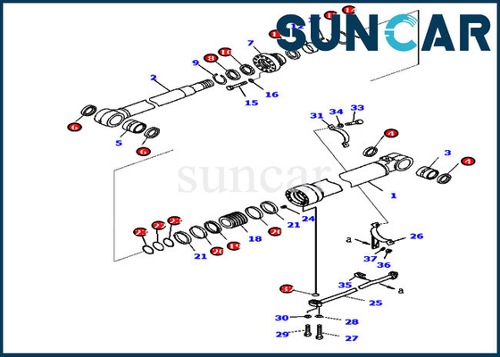Komatsu Seal Kit 707-99-46470 Boom  Hydraulic Cylinder Repair Kit For PC228US-8 PC228USLC-8 Excavator