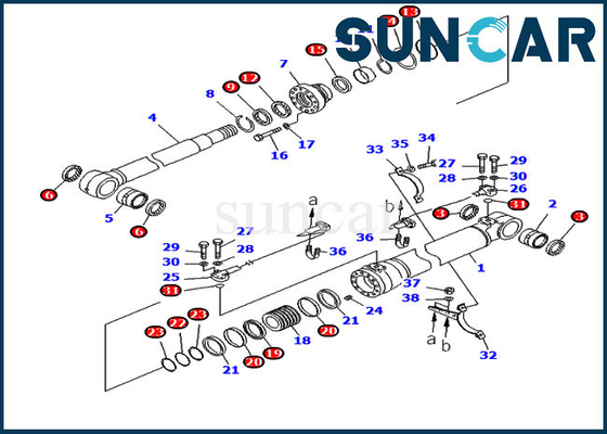 707-99-50780 7079950780 Arm Cylinder Seal Repair Kit Fits PC228US-8 PC228USLC-8 Model Excavator
