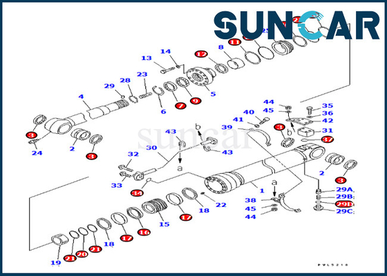 Seal Kit 707-99-57180 Arm Cylinder Service Kit For PC228US-3 PC228USLC-3 Overseas Version Komatsu