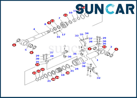 707-98-46300 Boom Cylinder Seal Kit Wear-resistant Sealing Kit Fits PC228USLC-3E0 PC228US-3E0 Komatsu