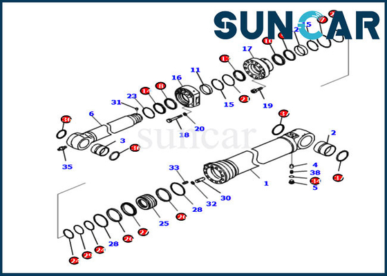 721-98-04340 Arm Seal Repair Kit For PC290LCI-11 Komatsu Excavator Cylinder Replacement Kits