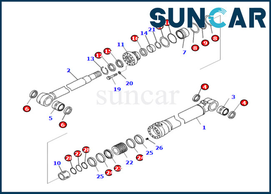 707-99-50580 7079950580 Boom Cylinder Repair Kit Komatsu Fits PC240LC-10 PC240LL-10 PC240NLC-11