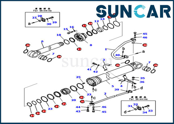 Komatsu 721-98-04330 Boom Sealing Kit For 7219804330 PC290LCI-11 Repair Kit Hydraulic Cylinder