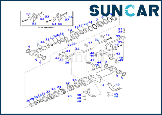 Komatsu 7079976160 Arm Cylinder Repair Seal Kit 707-99-76160 For PC220LL-8 PC240LL-10 PC290LL-11