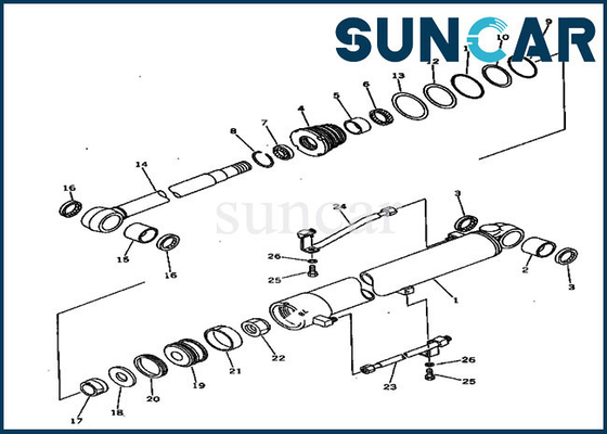 Repair Seal Kit Hydraulic Cylinder 20S-63-56500 Komatsu PC30-5 Excavator Boom Service Kit