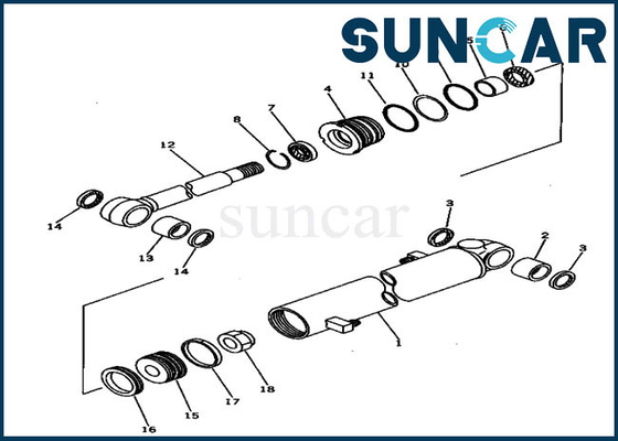 Arm Cylinder Service Kit For 20S-63-02030 PC30-6 Komatsu Excavator Replacement Seal Kits