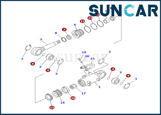 Komatsu Blade Lift Cylinder Seal Kit 707-98-12670 7079812670 For PC25R-8 PC27R-8 PC27R-8