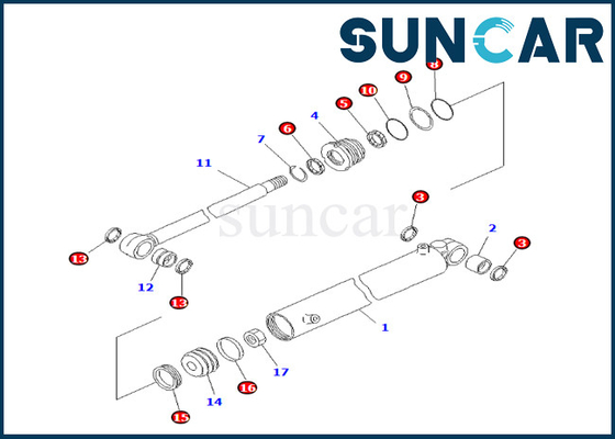 Boom Swing Cylinder Seal Kit 707-98-23130 7079823130 Fits PC25R-8 PC27MR-1 PC27MRX-1