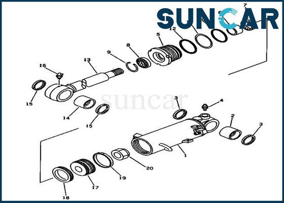 Blade Service Kit Fits 20S-63-02062 20S6302062 Seal Kit Hydraulic Cylinder PC20-6 PC30-6 Excavator Komatsu