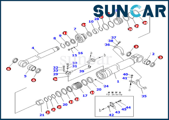 7079959330 707-99-59330 Komatsu Boom Cylinder Repair Kit Fits PC290-8K PC270-8 PC270LC-8
