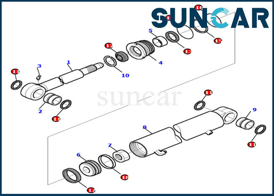 Excavator Arm Sealing Kit 878000413 PC30-7 PC35R-8 Komatsu Hydraulic Cylinder Seal Repair Kit