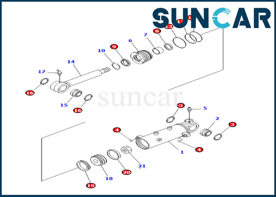 Blade Lift Cylinder Seal Kit For 707-98-24930 7079824930 Komatsu 8-24930 Komatsu PC30MR-3 PC27MR-3 PC27MR-2