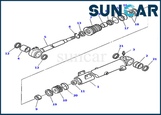 878000412 Boom Cylinder Seal Kit Wear Resistance Replacement PC30-7 Komatsu Excavator Sealing Kit