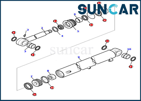 Komatsu 878000204 Boom Swing Seal Repair Kit PC30-7 PC35R-8 Hydraulic Cylinder Service Kits