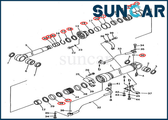 707-99-58210 Boom Cylinder Service Seal Kits For PC300-5 PC300LC-5 Overseas Version Komatsu Excavator