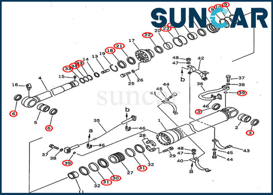 Arm Oil Seal Kit 707-99-67110 Cylinder Repair Kit 7079967110 Fits Komatsu PC300-5 PC310-5 Heavy Equipment