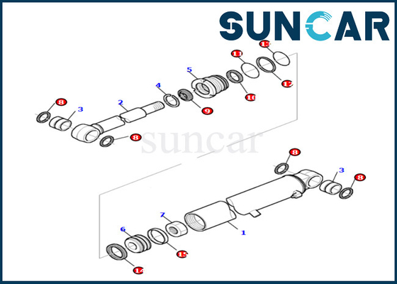 High-quaility  Arm Cylinder Repair Seal Kit For PC27R-8 Komatsu 878000522  Arm Cylinder Service Kit