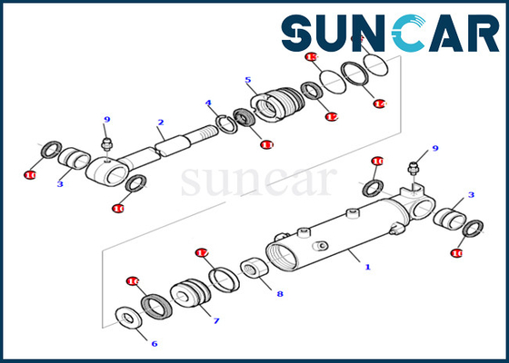 High-Quality Wear And Oil Resistant Blade Cylinder Seal Kit Fits PC27R-8 Komatsu 878000524