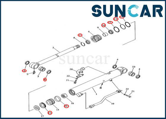 707-98-12211 7079812211 Bucket Cylinder Seal Kit Komatsu Fits PC27R-8 PC28UD-2 Komatsu