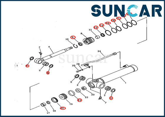 7079822080 707-98-22080 Arm Cylinder Repair Seal Kit Komatsu Fits PC28UD-2 PC28UG-2 PC28UU-2