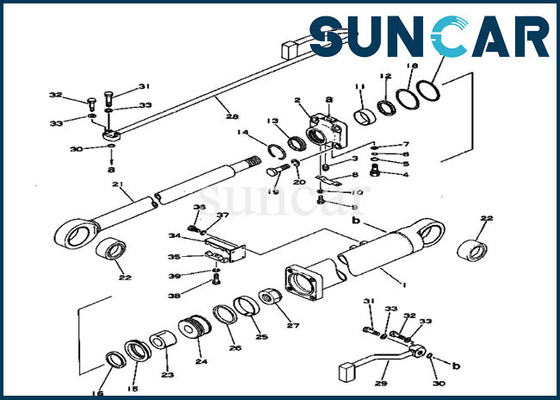 207-63-56100 Komatsu Service Kit Parts For PC300-1 PC300LC-1 Excavator Boom Cylinder Assy