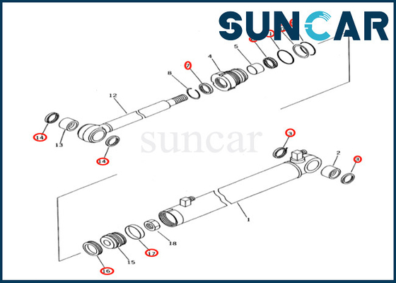 Slide Arm Cylinder Seal Kit 707-98-04610 7079804610 Komatsu Fits PC27R-8 PC28UD-2 PC28UG-2