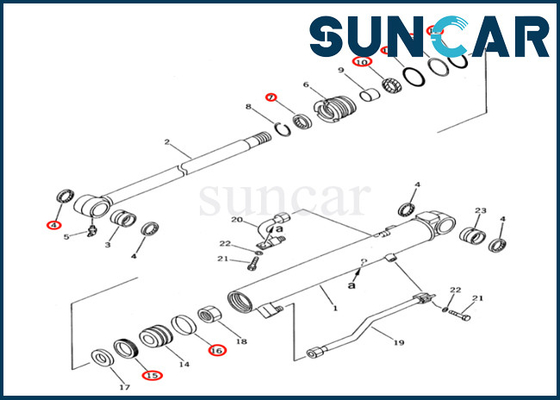 707-98-12400 7079812400 Komatsu Bucket Cylinder Sealing Kit For PC28UD-2 PC28UG-2 PC28UU-2