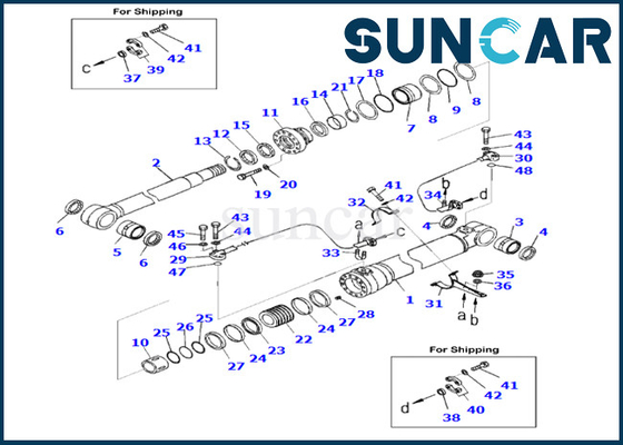 Komatsu Boom Cylinder Service Kit 707-99-59070 7079959070 Fits PC290LC-10 Boom Cylinder Seal Kit