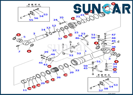 7079959680 707-99-59680 Komatsu Arm Cylinder Repair Seal Kit For PC290LC-10 PC290NLC-10