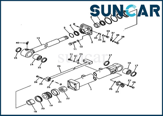 Bucket Sealing Kit Hydraulic Cylinder Fits 207-63-76500 Seal Kit PC300-2 PC300LC-2 Komatsu