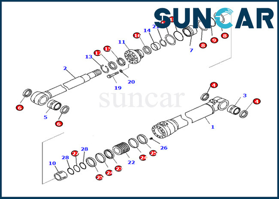 Boom Cylinder Seal Repair Kit Komatsu 7079959090 707-99-59090 Fits PC290LC-10 PC290NLC-10