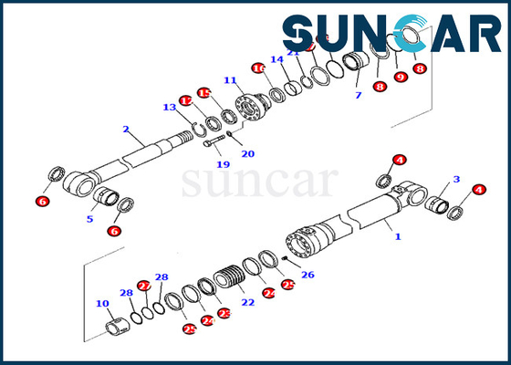 Boom Cylinder Replacement Kit 721-98-00390 7219800390 Komatsu Fits PC290LC-10 PC290NLC-10