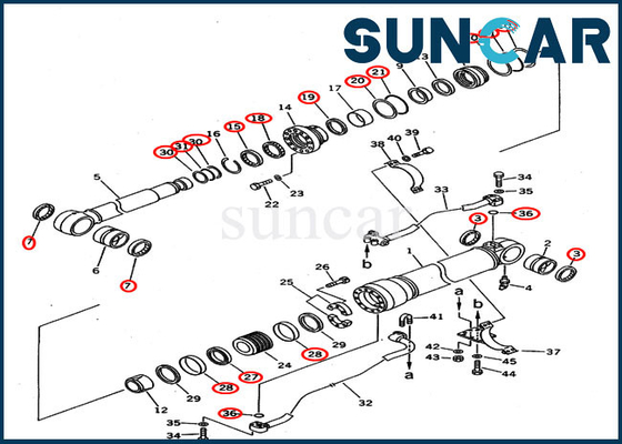 Boom Seal Kit 207-63-02100 Hydraulic Cylinder 2076302100 For KOMATSU PC300-5 PC300LC-5 Excavator