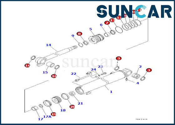 Boom Cylinder Service Seal Kit Komatsu 7079829600 707-98-29600 Boom Cylinder Seal Kit For PC30R-8 PC35R-8
