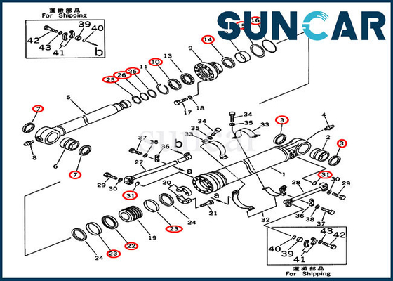 207-63-02130 Bucket Cylinder Repair Kit Seal Kit For Overseas Version Komatsu PC300-5 PC310LC-5 Models