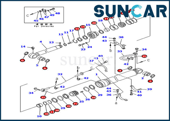 707-99-67280 Arm Oil Seal Kit Hydraulic Cylinder For PC300-6 PC300-6Z Komatsu Excavator Service Kit