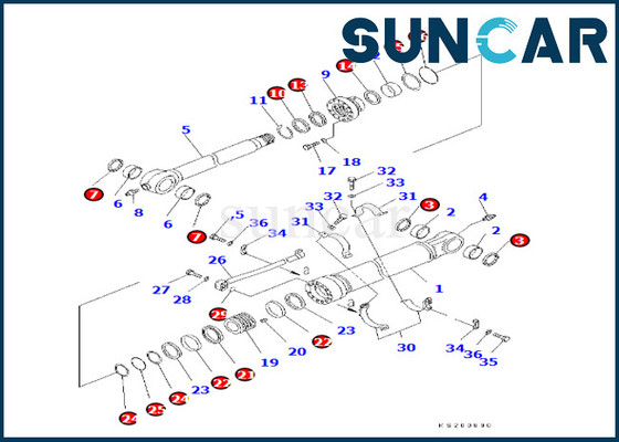 7079958450 707-99-58450 Bucket Cylinder Replacement Kit Komatsu For PC350LC/NLC-8K PC450LC-8K