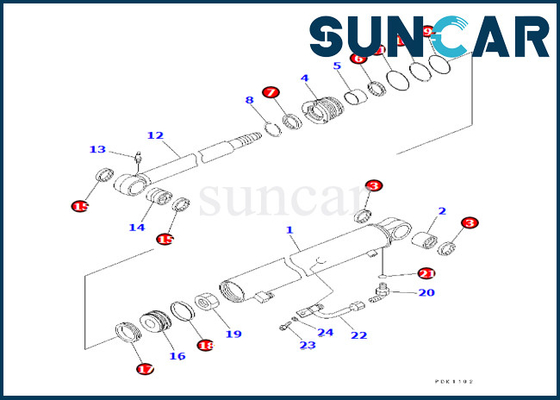 7079823810 707-98-23810 Komatsu Arm Cylinder Repair Seal kit Fits PC35MR-1 PC35MRX-1A