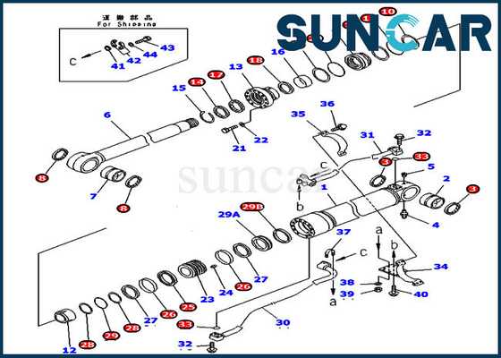 PC300LC-7 PC360-7 707-99-58030 Komatsu Boom Service Kit Wear Resistance Cylinder Repair Seal Kit