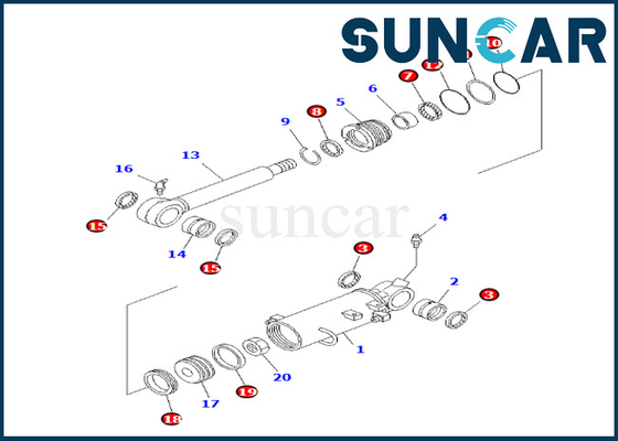Blade Cylinder Service Kit 707-98-31110 7079831110 Komatsu For PC35MR-1 Blade Cylinder Sealing Kit