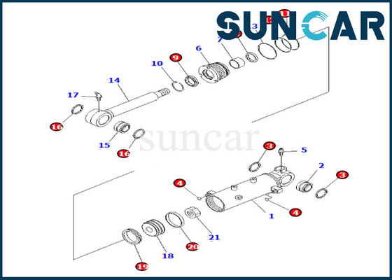 707-98-24770 7079824770 Blade Lift Cylinder Service Kit Komatsu For PC35MR-3 PC35MR-2