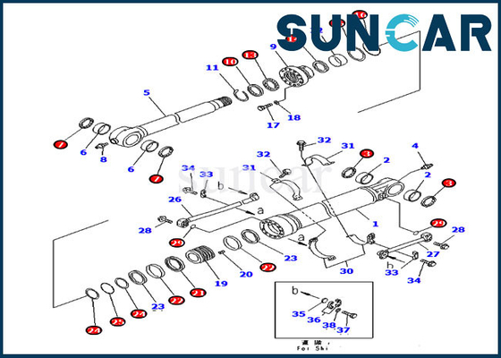 707-99-59610 Cylinder Service Kit Seal Kits 7079959610 For PC300LC-7 PC350LC-7 Komatsu Model Parts