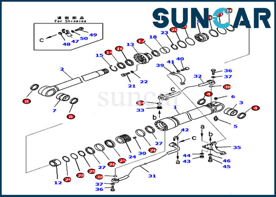 PC350-8 PC300-8 707-99-58081 Komatsu Seal Repair Kit Boom Hydraulic Cylinder Oil Seal Kit