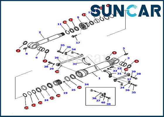 707-99-59150 Bucket Seal Kit Hydraulic Cylinder Service Kit Fits PC360NLC-10 PC300-8M0 Komatsu
