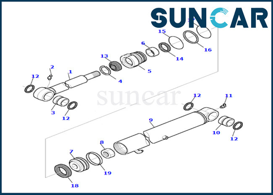 Bucket Cylinder Seal Kit 878000538 Kits PC35R-8 Komatsu Wear And Oil Resistant Bucket Cylinder Service Kit