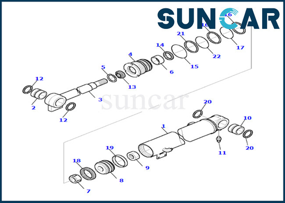 Boom Cylinder Repair Seal Kit 878000654 For PC35R-8 Komatsu Boom Cylinder Seal Repair  Kit