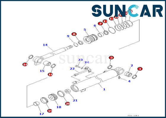 707-98-24280 7079824280 Boom Cylinder Sealing Kit Fits PC35R-8 Komatsu Boom Cylinder Repair Kit