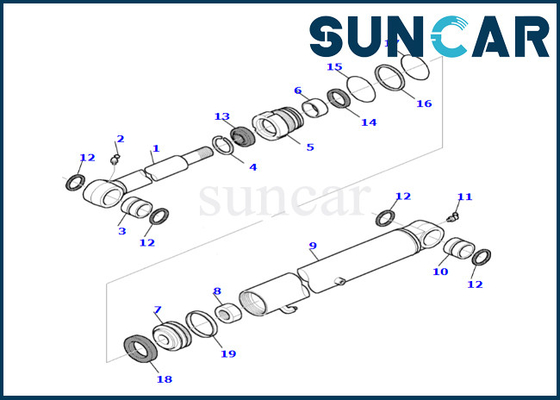 Bucket Cylinder Seal Kit 878000656 Fits PC35R-8 Komatsu Bucket Cylinder Service Kit