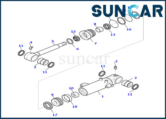 Blade Cylinder Seal Kit 878000658 Fits PC35R-8  Komatsu Blade Cylinder Repair Seal Kit