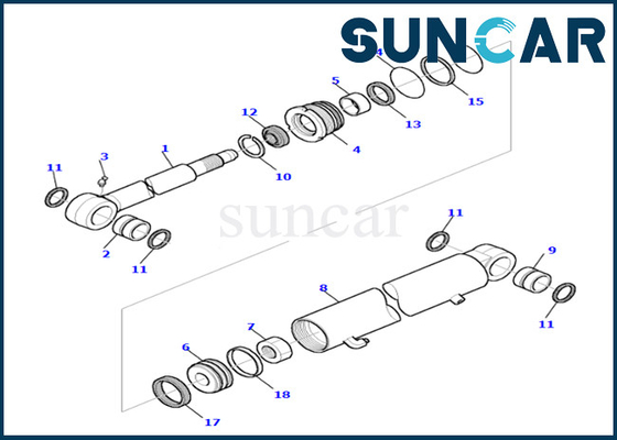 Arm Cylinder Seal Kit Komatsu 878000655 Fits PC35R-8 Wear-resistant Arm Cylinder Sealing Kit